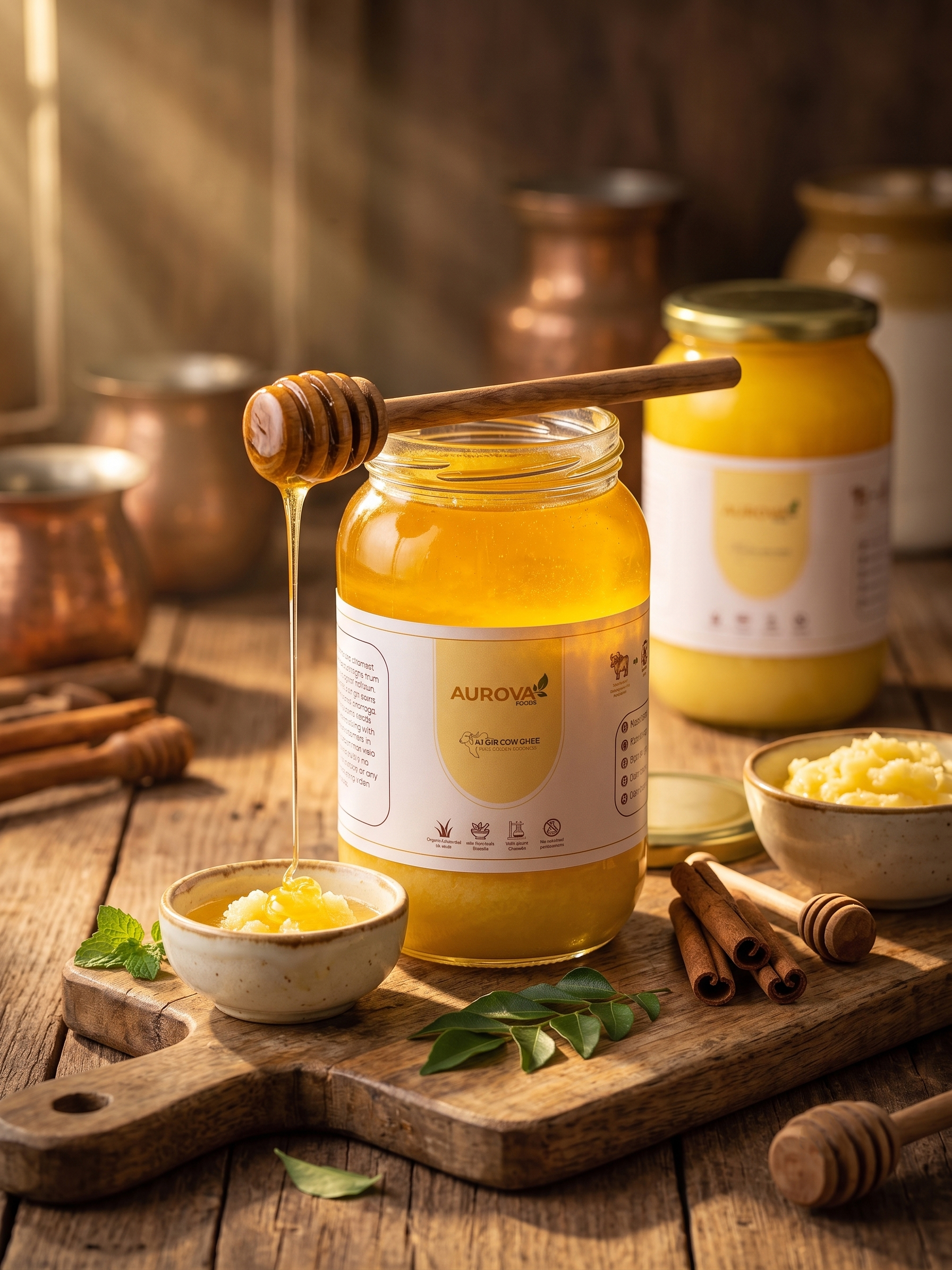 Pouring Ghee into Jar